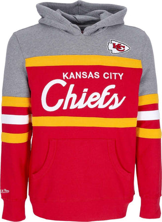 MITCHELL-&amp;-NESS-Felpa-Cappuccio-Uomo-Nfl-Headcoach-Hoodie-Kanchi-Scarlet-da-uomo