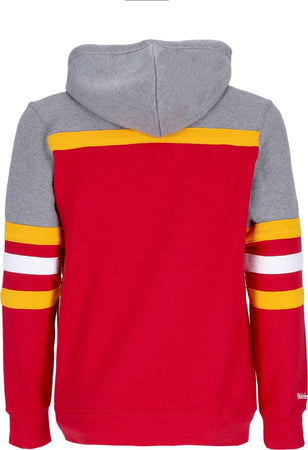 MITCHELL-&amp;-NESS-Felpa-Cappuccio-Uomo-Nfl-Headcoach-Hoodie-Kanchi-Scarlet-da-uomo