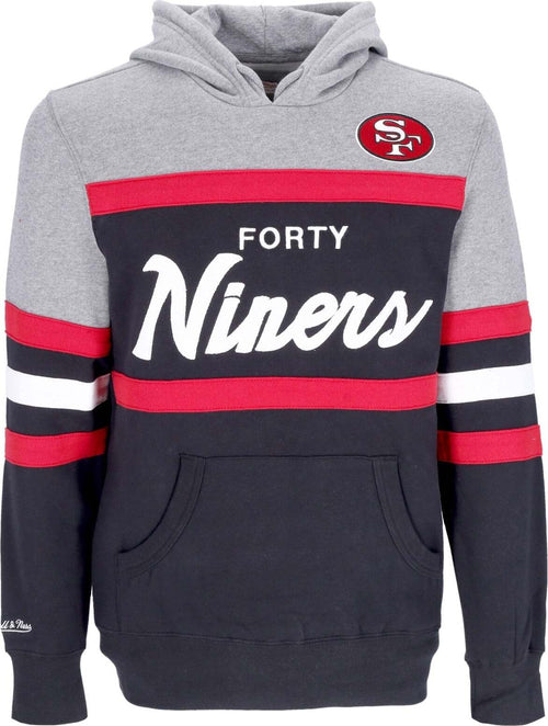 MITCHELL-&-NESS-Felpa-Cappuccio-Uomo-Nfl-Headcoach-Hoodie-Saf49e-Black-da-uomo