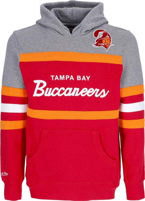 MITCHELL-&-NESS-Felpa-Cappuccio-Uomo-Nfl-Headcoach-Hoodie-Tambuc-Scarlet-da-uomo