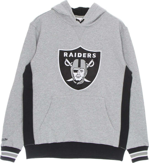 MITCHELL-&-NESS-Felpa-Cappuccio-Uomo-Nfl-Pinnacle-Heavyweight-Fleece-Hoodie-Oakrai-Grey-Heather/original-Team-Colors-da-uomo