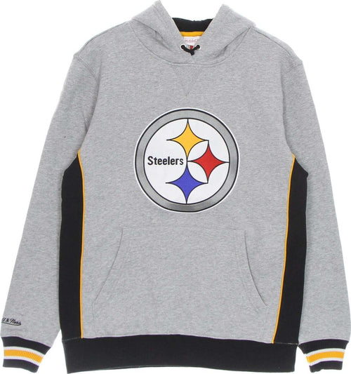 MITCHELL-&-NESS-Felpa-Cappuccio-Uomo-Nfl-Pinnacle-Heavyweight-Fleece-Hoodie-Pitste-Grey-Heather/original-Team-Colors-da-uomo