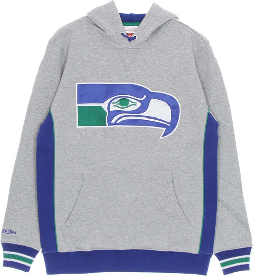 MITCHELL-&-NESS-Felpa-Cappuccio-Uomo-Nfl-Pinnacle-Heavyweight-Fleece-Hoodie-Seasea-Grey-Heather/original-Team-Colors-da-uomo
