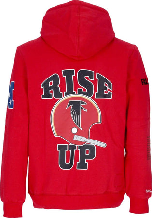 MITCHELL-&amp;-NESS-Felpa-Cappuccio-Uomo-Nfl-Team-Origins-Fleece-Hoodie-Atlfal-Scarlet-da-uomo