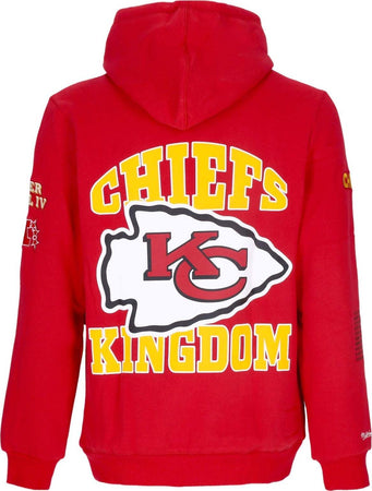 MITCHELL-&amp;-NESS-Felpa-Cappuccio-Uomo-Nfl-Team-Origins-Fleece-Hoodie-Kanchi-Scarlet-da-uomo