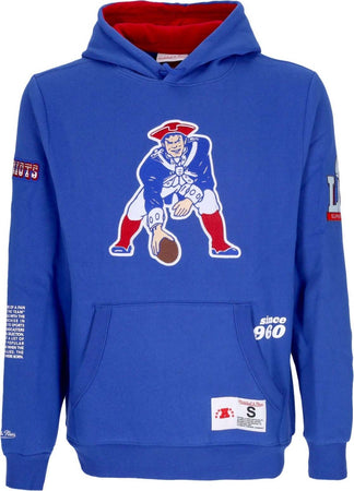 MITCHELL-&amp;-NESS-Felpa-Cappuccio-Uomo-Nfl-Team-Origins-Fleece-Hoodie-Neepat-Royal-da-uomo
