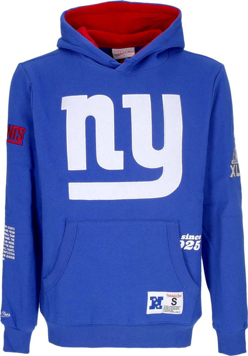MITCHELL-&-NESS-Felpa-Cappuccio-Uomo-Nfl-Team-Origins-Fleece-Hoodie-Neygia-Royal-da-uomo