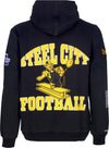 MITCHELL-&-NESS-Felpa-Cappuccio-Uomo-Nfl-Team-Origins-Fleece-Hoodie-Pitste-Black-da-uomo