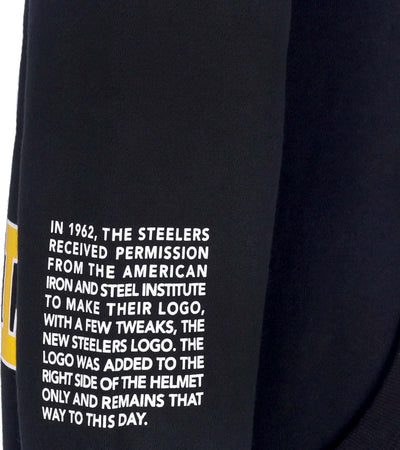 MITCHELL-&amp;-NESS-Felpa-Cappuccio-Uomo-Nfl-Team-Origins-Fleece-Hoodie-Pitste-Black-da-uomo