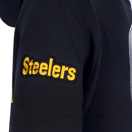 MITCHELL-&amp;-NESS-Felpa-Cappuccio-Uomo-Nfl-Team-Origins-Fleece-Hoodie-Pitste-Black-da-uomo