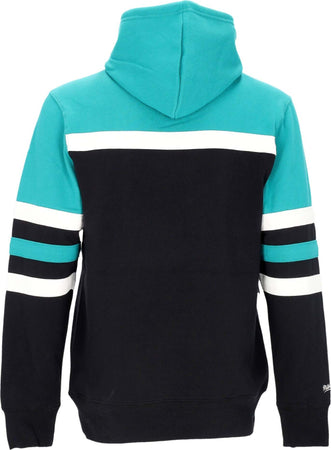 MITCHELL-&amp;-NESS-Felpa-Cappuccio-Uomo-Nhl-Head-Coach-Hoodie-Anaduc-Original-Team-Colors-da-uomo