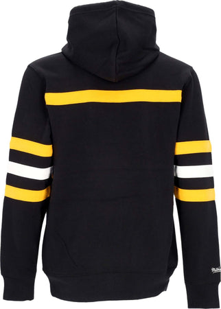 MITCHELL-&amp;-NESS-Felpa-Cappuccio-Uomo-Nhl-Head-Coach-Hoodie-Bosbru-Original-Team-Colors-da-uomo