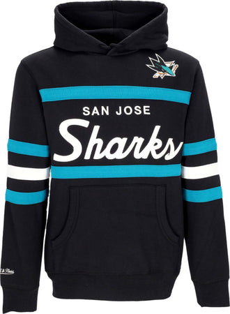 MITCHELL-&amp;-NESS-Felpa-Cappuccio-Uomo-Nhl-Head-Coach-Hoodie-Sajsha-Original-Team-Colors-da-uomo