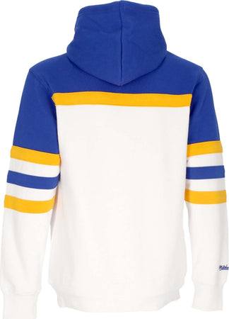 MITCHELL-&amp;-NESS-Felpa-Cappuccio-Uomo-Nhl-Head-Coach-Hoodie-Stlblu-Original-Team-Colors-da-uomo