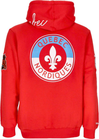 MITCHELL-&amp;-NESS-Felpa-Cappuccio-Uomo-Nhl-Hometown-Fleece-Hoodie-Quenor-Red-da-uomo