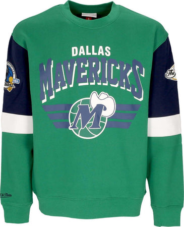 MITCHELL-&amp;-NESS-Felpa-Girocollo-Uomo-Nba-All-Over-Crew-3.0-Dalmav-Original-Team-Colors-da-uomo