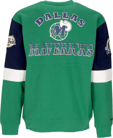 MITCHELL-&amp;-NESS-Felpa-Girocollo-Uomo-Nba-All-Over-Crew-3.0-Dalmav-Original-Team-Colors-da-uomo