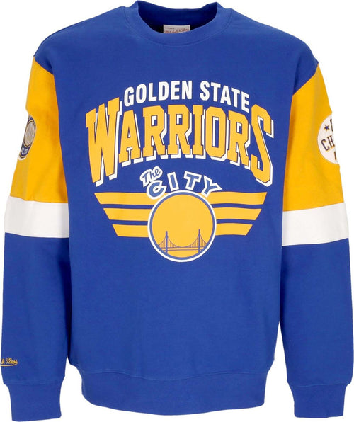 MITCHELL-&-NESS-Felpa-Girocollo-Uomo-Nba-All-Over-Crew-3.0-Golwar-Original-Team-Colors-da-uomo