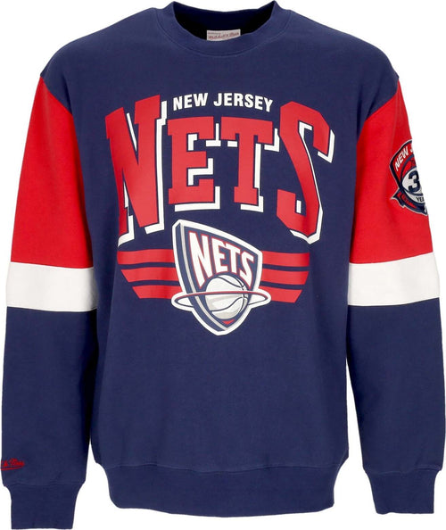 MITCHELL-&-NESS-Felpa-Girocollo-Uomo-Nba-All-Over-Crew-3.0-Nejnet-Original-Team-Colors-da-uomo