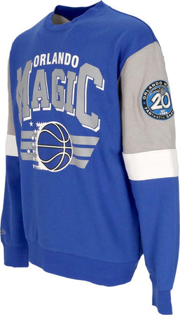MITCHELL-&amp;-NESS-Felpa-Girocollo-Uomo-Nba-All-Over-Crew-3.0-Orlmag-Original-Team-Colors-da-uomo