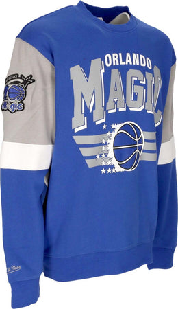 MITCHELL-&amp;-NESS-Felpa-Girocollo-Uomo-Nba-All-Over-Crew-3.0-Orlmag-Original-Team-Colors-da-uomo