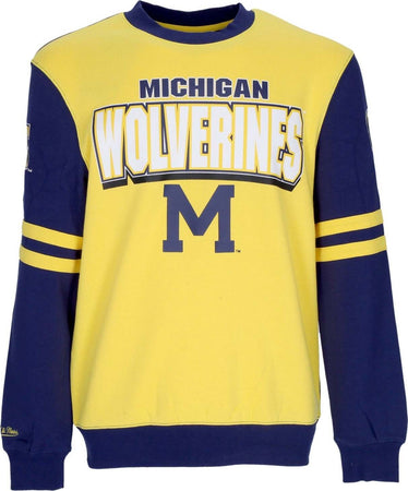 MITCHELL-&amp;-NESS-Felpa-Girocollo-Uomo-Ncaa-All-Over-Crew-2.0-Micwol-Original-Team-Colors-da-uomo