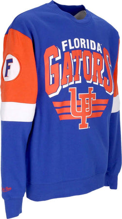 MITCHELL-&amp;-NESS-Felpa-Girocollo-Uomo-Ncaa-All-Over-Crew-3.0-Flogat-Original-Team-Colors-da-uomo