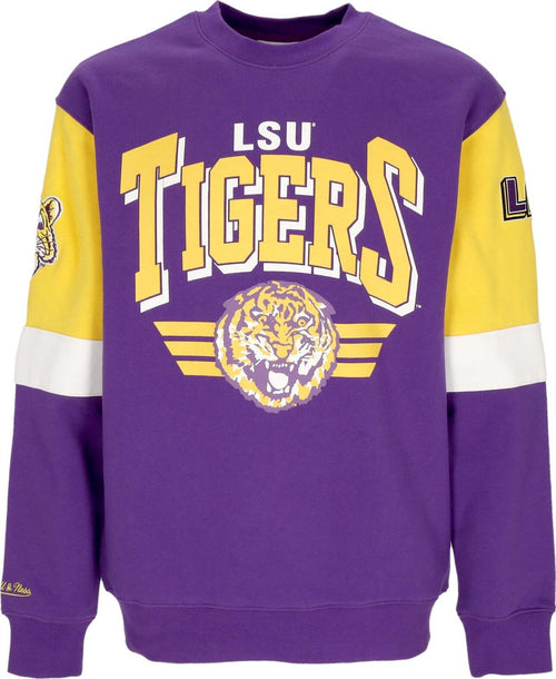 MITCHELL-&-NESS-Felpa-Girocollo-Uomo-Ncaa-All-Over-Crew-3.0-Loutig-Original-Team-Colors-da-uomo