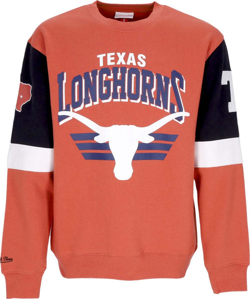 MITCHELL-&-NESS-Felpa-Girocollo-Uomo-Ncaa-All-Over-Crew-3.0-Texagg-Original-Team-Colors-da-uomo