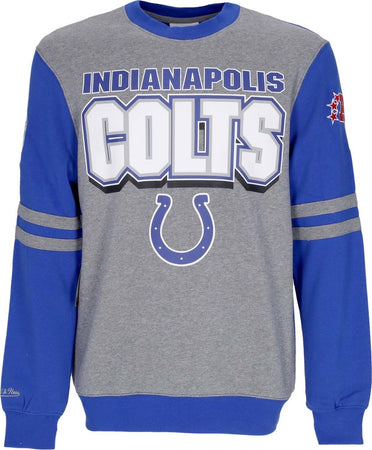 MITCHELL-&amp;-NESS-Felpa-Girocollo-Uomo-Nfl-All-Over-Crew-2.0-Indcol-Original-Team-Colors-da-uomo
