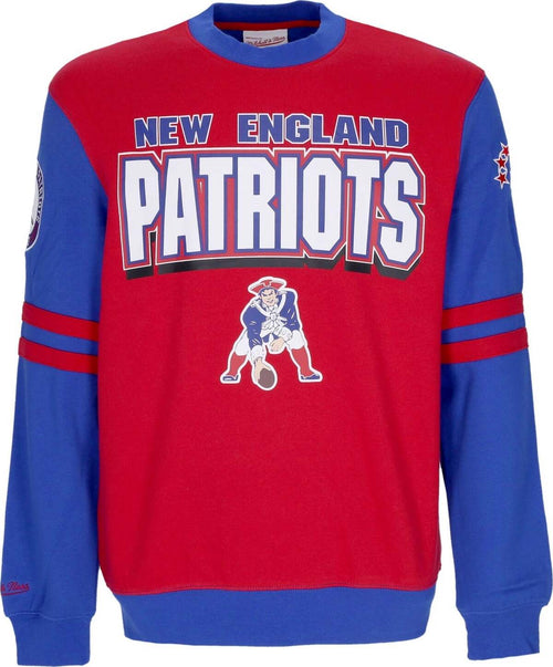 MITCHELL-&-NESS-Felpa-Girocollo-Uomo-Nfl-All-Over-Crew-2.0-Neepat-Original-Team-Colors-da-uomo