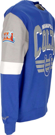 MITCHELL-&amp;-NESS-Felpa-Girocollo-Uomo-Nfl-All-Over-Crew-3.0-Indcol-Original-Team-Colors-da-uomo