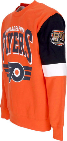 MITCHELL-&amp;-NESS-Felpa-Girocollo-Uomo-Nhl-All-Over-Crew-3.0-Phifly-Original-Team-Colors-da-uomo