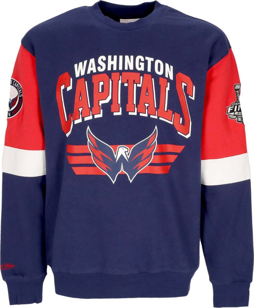 MITCHELL-&-NESS-Felpa-Girocollo-Uomo-Nhl-All-Over-Crew-3.0-Wascap-Original-Team-Colors-da-uomo