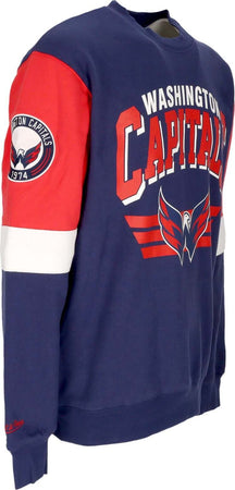 MITCHELL-&amp;-NESS-Felpa-Girocollo-Uomo-Nhl-All-Over-Crew-3.0-Wascap-Original-Team-Colors-da-uomo