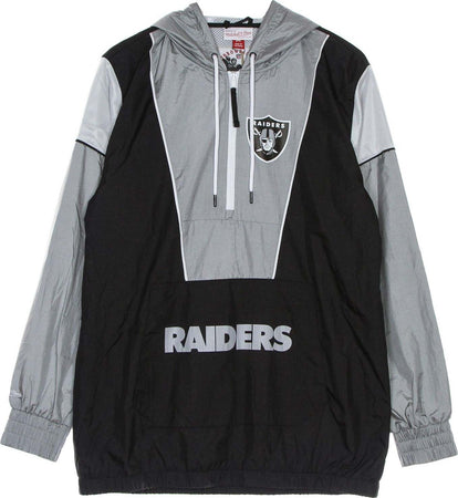 MITCHELL-&amp;-NESS-Giacca-a-Vento-Infilabile-Uomo-Nfl-Highlight-Reel-Windbreaker-Oakrai-Black-da-uomo
