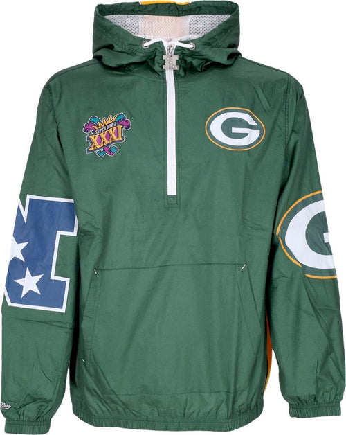 MITCHELL-&-NESS-Giacca-a-Vento-Infilabile-Uomo-Nfl-Team-Og-2.0-Anorak-Windbreaker-Grepac-Original-Team-Colors-da-uomo