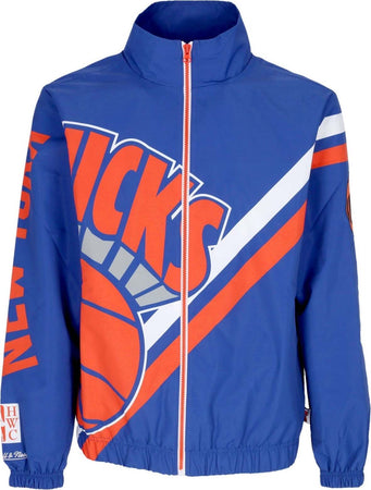 MITCHELL-&amp;-NESS-Giacca-a-Vento-Uomo-Nba-Exploded-Logo-Warm-Up-Jacket-Hardwood-Classics-Neykni-Royal-da-uomo