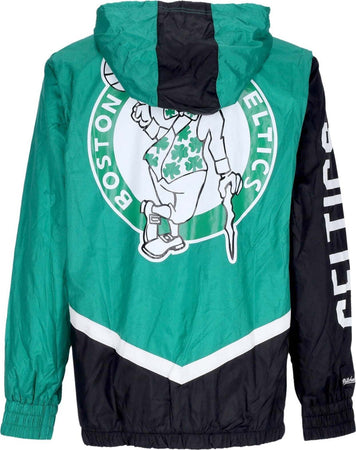 MITCHELL-&amp;-NESS-Giacca-a-Vento-Uomo-Nba-Undeniable-Full-Zip-Windbreaker-Hardwood-Classics-Boscel-Kelly-Green-da-uomo