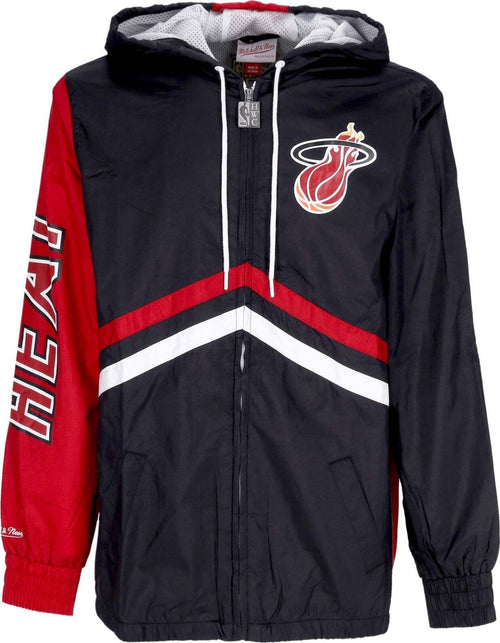 MITCHELL-&-NESS-Giacca-a-Vento-Uomo-Nba-Undeniable-Full-Zip-Windbreaker-Hardwood-Classics-Miahea-Black-da-uomo