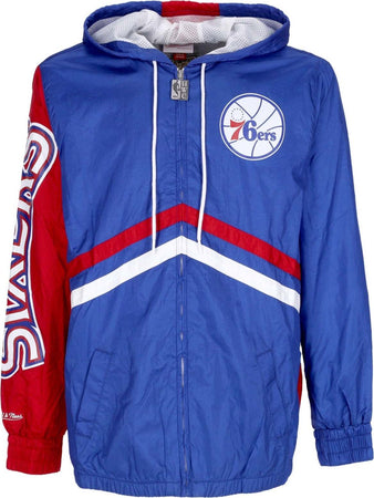 MITCHELL-&amp;-NESS-Giacca-a-Vento-Uomo-Nba-Undeniable-Full-Zip-Windbreaker-Hardwood-Classics-Phi76e-Royal-da-uomo