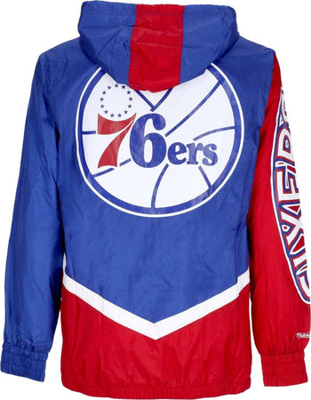 MITCHELL-&amp;-NESS-Giacca-a-Vento-Uomo-Nba-Undeniable-Full-Zip-Windbreaker-Hardwood-Classics-Phi76e-Royal-da-uomo