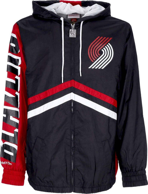 MITCHELL-&-NESS-Giacca-a-Vento-Uomo-Nba-Undeniable-Full-Zip-Windbreaker-Hardwood-Classics-Porbla-Black-da-uomo