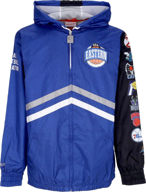 MITCHELL-&-NESS-Giacca-a-Vento-Uomo-Nba-Undeniable-Full-Zip-Windbreaker-Hardwood-Classics-Team-East-Royal-da-uomo