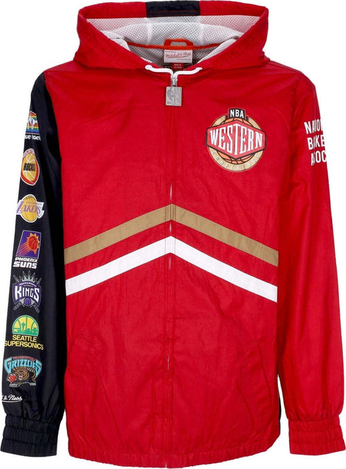 MITCHELL-&-NESS-Giacca-a-Vento-Uomo-Nba-Undeniable-Full-Zip-Windbreaker-Hardwood-Classics-Team-West-Scarlet-da-uomo