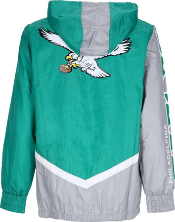 MITCHELL-&amp;-NESS-Giacca-a-Vento-Uomo-Nfl-Undeniable-Full-Zip-Windbreaker-Phieag-Kelly-Green-da-uomo