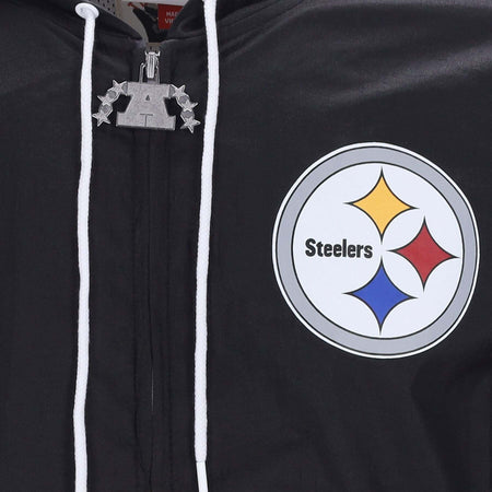 MITCHELL-&amp;-NESS-Giacca-a-Vento-Uomo-Nfl-Undeniable-Full-Zip-Windbreaker-Pitste-Black-da-uomo