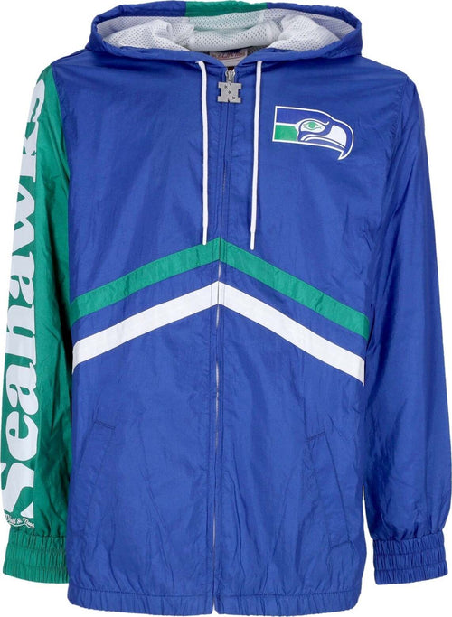 MITCHELL-&-NESS-Giacca-a-Vento-Uomo-Nfl-Undeniable-Full-Zip-Windbreaker-Seasea-Royal-da-uomo