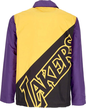 MITCHELL-&amp;-NESS-Giacca-Coach-Jacket-Uomo-Nba-Big-Face-Coach-Jacket-5.0-Hardwood-Classics-Loslak-Purple-da-uomo