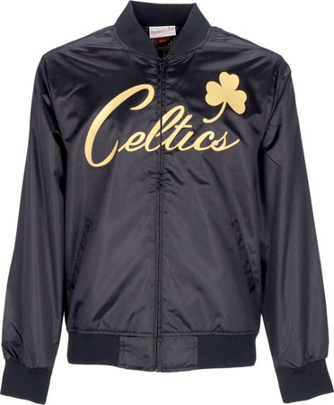 MITCHELL-&amp;-NESS-Giacchetta-Uomo-Nba-Big-Face-4.0-Satin-Jacket-Hardwood-Classics-Boscel-Black/original-Team-Colors-da-uomo